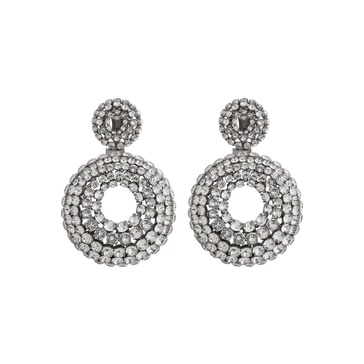 Women's Palazzo Round Earrings in Antique Silver