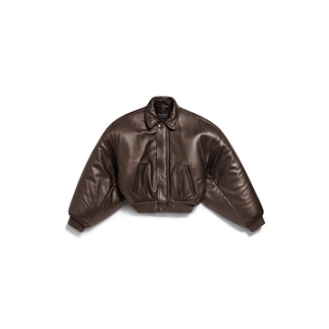Men's Round Taxi Jacket in Dark Brown
