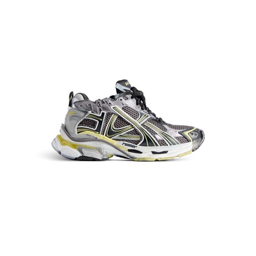 Men's Runner Sneaker  in Grey/yellow/white