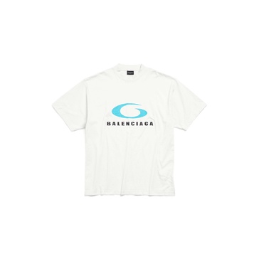 Men's Loop Sports Icon T-shirt Medium Fit in Dirty White/blue