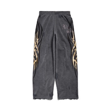 Men's Tacky Gold Baggy Sweatpants in Black