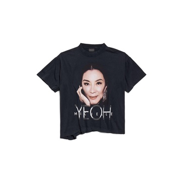 Michelle Boxy T-shirt in Black Faded