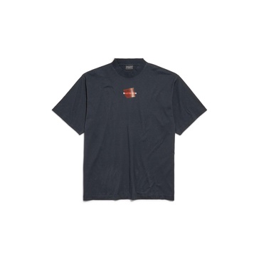 Men's Taped Balenciaga Back T-shirt Medium Fit in Faded Black/white/red