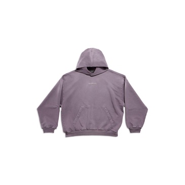 Balenciaga Back Hoodie Medium Fit in Purple/grey