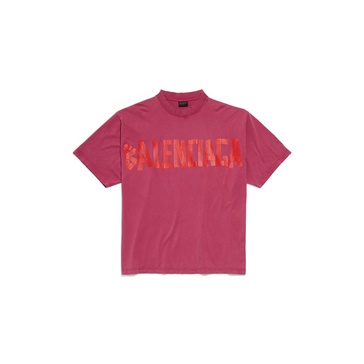 Tape Type T-shirt Medium Fit in Rasberry