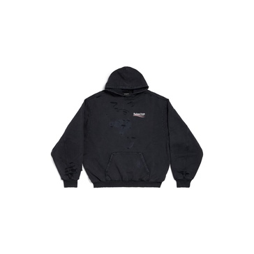 Men's Political Campaign Layered Hoodie in Black