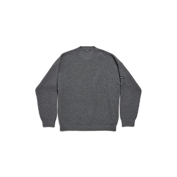 Men's Patch Crewneck Sweater in Grey