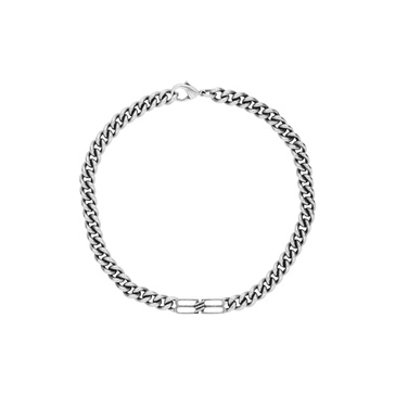 Bb Icon Gourmette Necklace  in Antique Silver