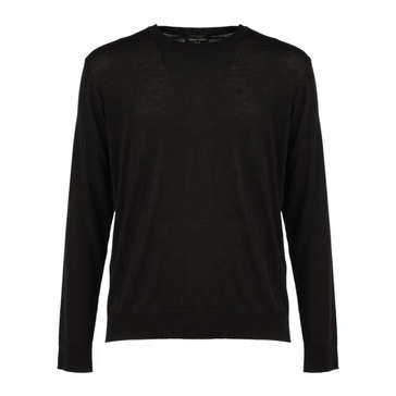 Roberto Collina Black Ultrafine Merino Wool Sweater