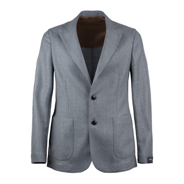 Barba Powder Blue Jacket In Wool Cashmere Blend