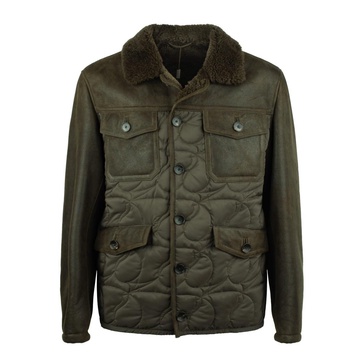 Etro Jacket With Dark Green Faux Fur Collar