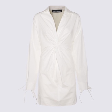 Andreādamo Ivory Cotton Blend Dress