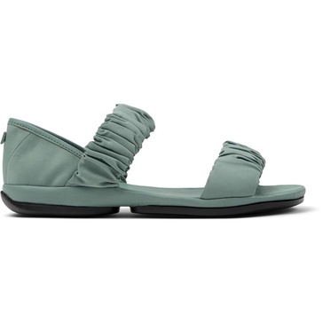 Green Recycled PET and Leather Sandals for Women.
