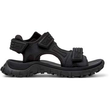 Black Recycled PET/Leather Sandals for Men.