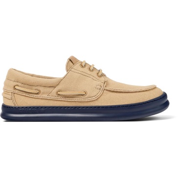 Beige Textile Boat Shoe for Men