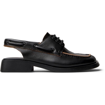 Black Leather Moccasin/Nautical Shoes for Women.