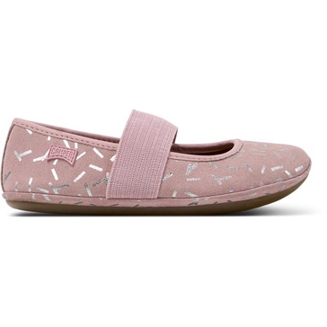Multicolor Nubuck and Leather Ballerina for Kids.