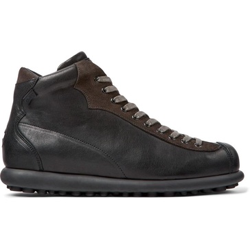 Black vegetable tanned leather shoes for men
