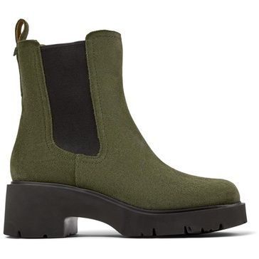 Green Nubuck Ankle Boots for Women