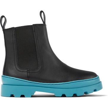 Black leather Chelsea boots for kids