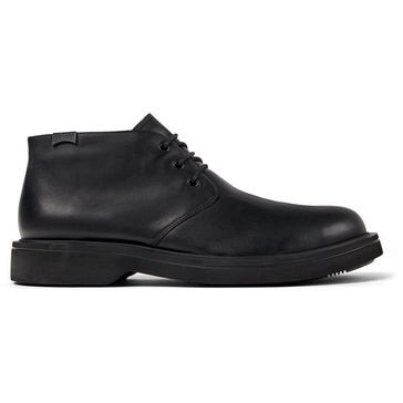 Black leather ankle boots for men