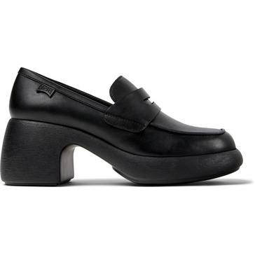 Black Leather Moccasin/Ballerina for Women.
