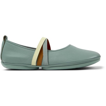 Green Leather Moccasin Ballerina for Women.