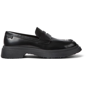 Black Leather Moccasin Ballerinas for Women.