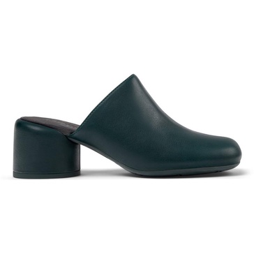 Green Leather Clogs for Women