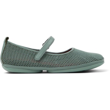 Green TENCEL® Lyocell and Leather Moccasins for Women.