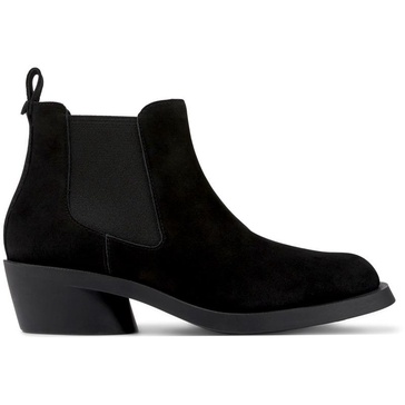 Black nubuck ankle boots for women