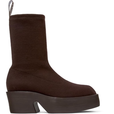 Brown textile boots for women