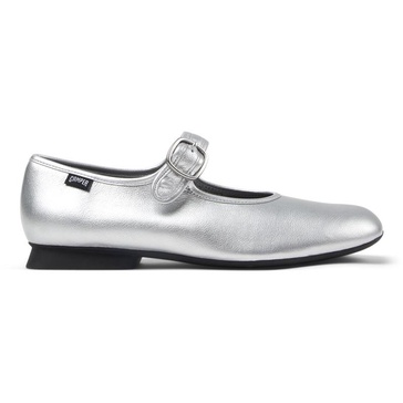Silver Leather Shoes for Women.