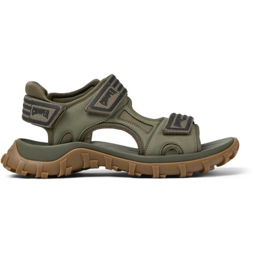 Green Recycled PET and Leather Sandals for Men.