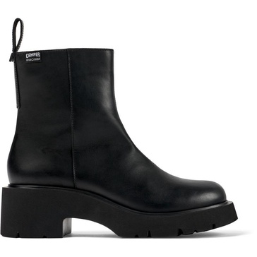 Black leather boots for women