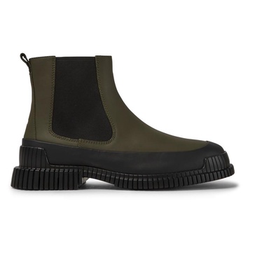 Green Leather Chelsea Bootie for Men