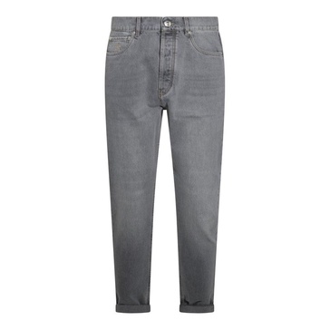 Brunello Cucinelli Grey Cotton Denim Jeans