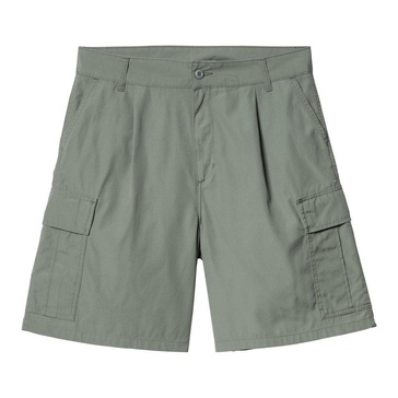Green Cargo Shorts with Embroidered Logo
