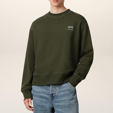 AMI Logo Cotton-Jersey Sweatshirt - S
