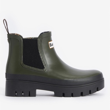 Barbour Halton Rubber Chelsea Wellies - UK 6 - Olive/Black