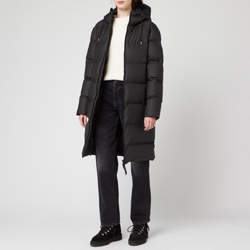 RAINS Long Puffer Jacket - Black - L-XL