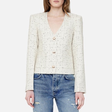 Anine Bing Anitta Checked Tweed Jacket - XS