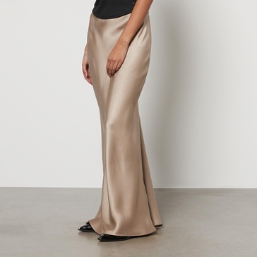 Anine Bing Bias-Cut Satin-Silk Maxi Skirt - L