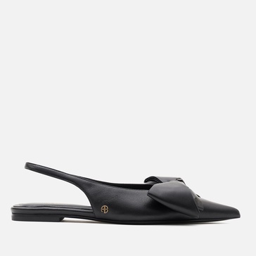 Anine Bing Women's Nina Bow Satin Slingback Heeled Pumps - 4