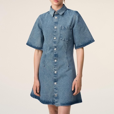 AMI Denim Mini Shirt Dress - XS