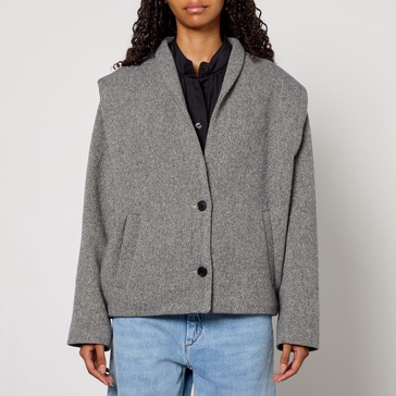 Marant Etoile Drogo Herringbone Wool-Blend Jacket - UK 8