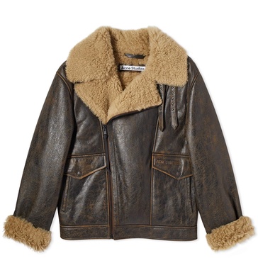 Acne Studios Liana Cracked Shearling Jacket