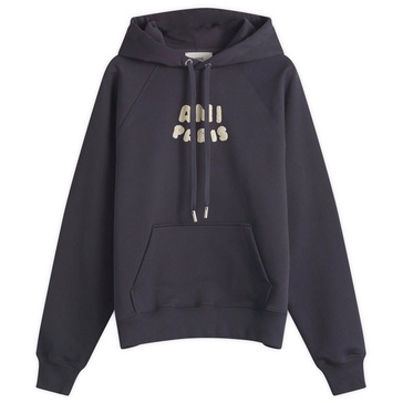 AMI Paris Woven Ami Logo Jersey Hoodie