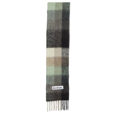 Checked alpaca wool-blend scarf