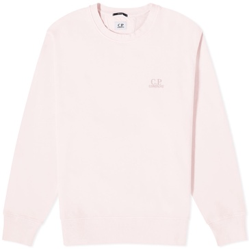 C.P. Company Cotton Diagonal Fleece Logo Sweatshirt
